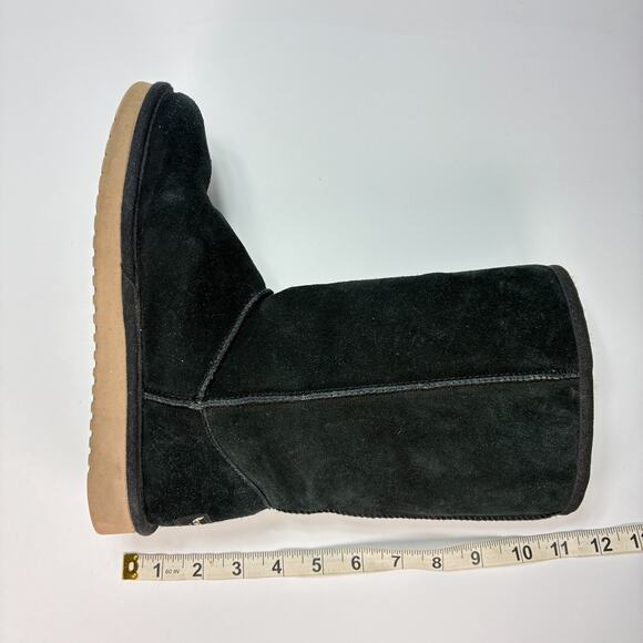 UGG Koolaburra Victoria Bow Tall Boots Black Suede Winter Pull On Women’s Size 7 - Picture 6 of 9